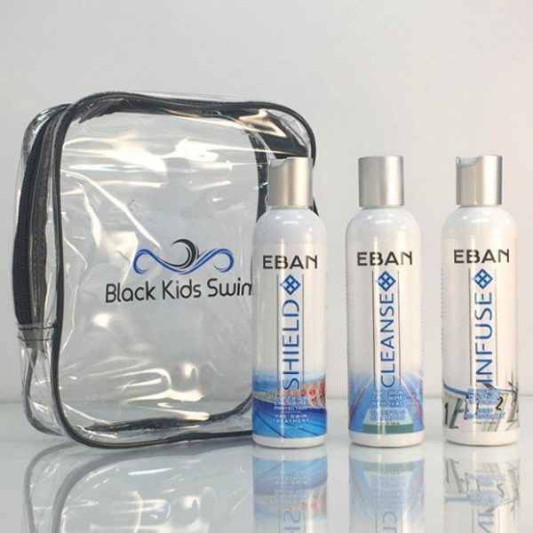bks grab n go outside bag EBAN Shield, Cleanse & Infuse swimmers complete chlorine and salt hair protection Grab N Go bag